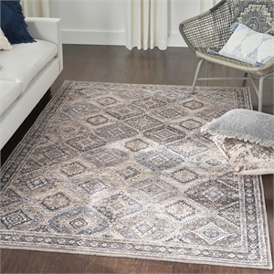 Nourison New Concept Washables 5'3&quot x 7'3&quot Ivory Latte Vintage Indoor Rug