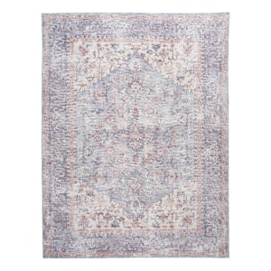 Nourison New Concept Washables 7'10&quot x 9'10&quot Blue Multicolor Vintage Indoor Rug