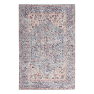 Nourison New Concept Washables 6' x 9' Blue Multicolor Vintage Indoor Rug