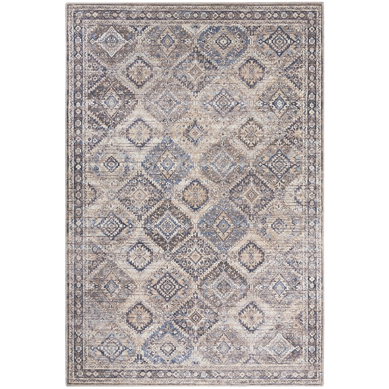 Nourison New Concept Washables 6' x 9' Ivory Latte Vintage Indoor Rug