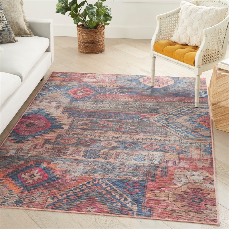 Nourison New Concept Washables 6' x 9' Multicolor Vintage Indoor Rug