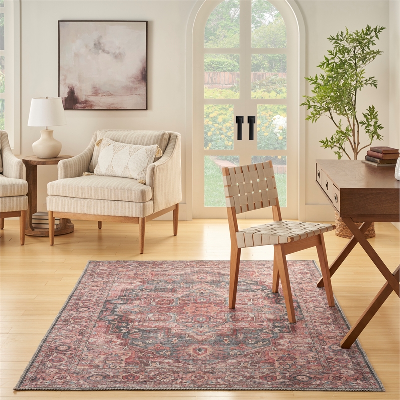 Nourison New Concept Washables 6' x 9' Multicolor Vintage Indoor Rug