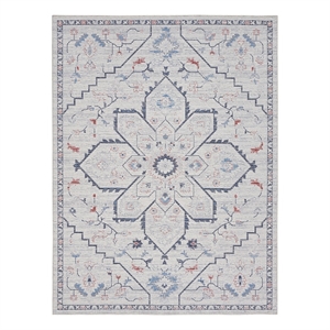 Nourison New Concept Washables 7'10&quot x 9'10&quot Ivory Blue Farmhouse Indoor Rug