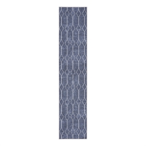 Nourison New Concept Washables 2'2&quot x 10' Navy Modern Indoor Rug