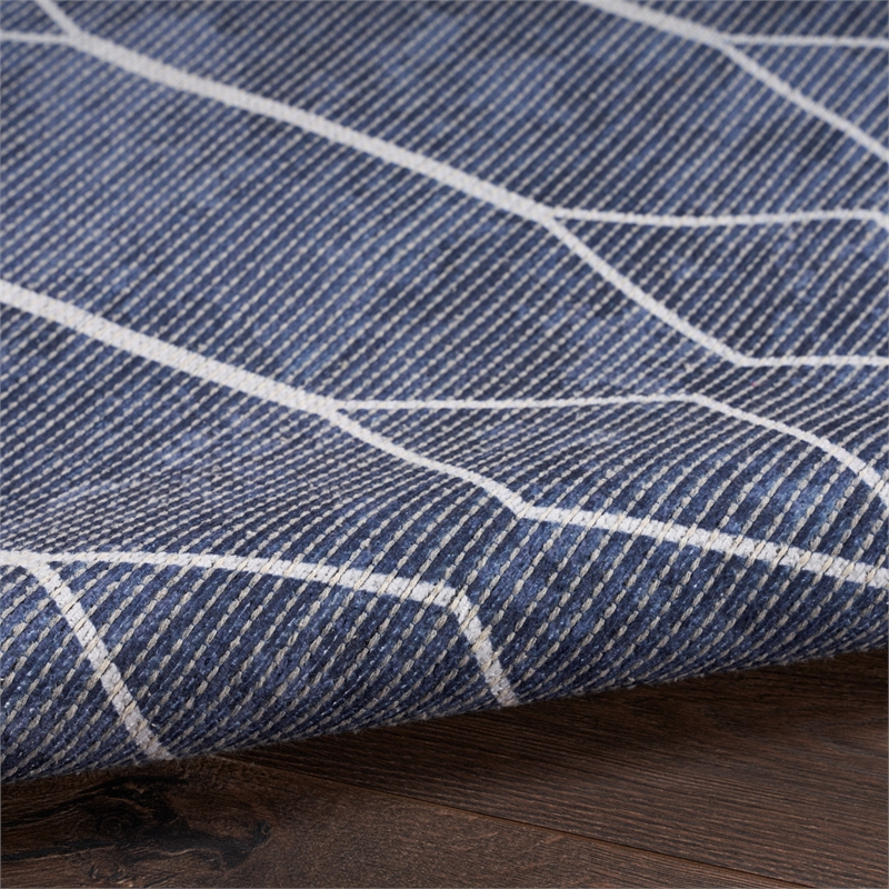 Nourison New Concept Washables 2' x 6' Navy Modern Indoor Rug