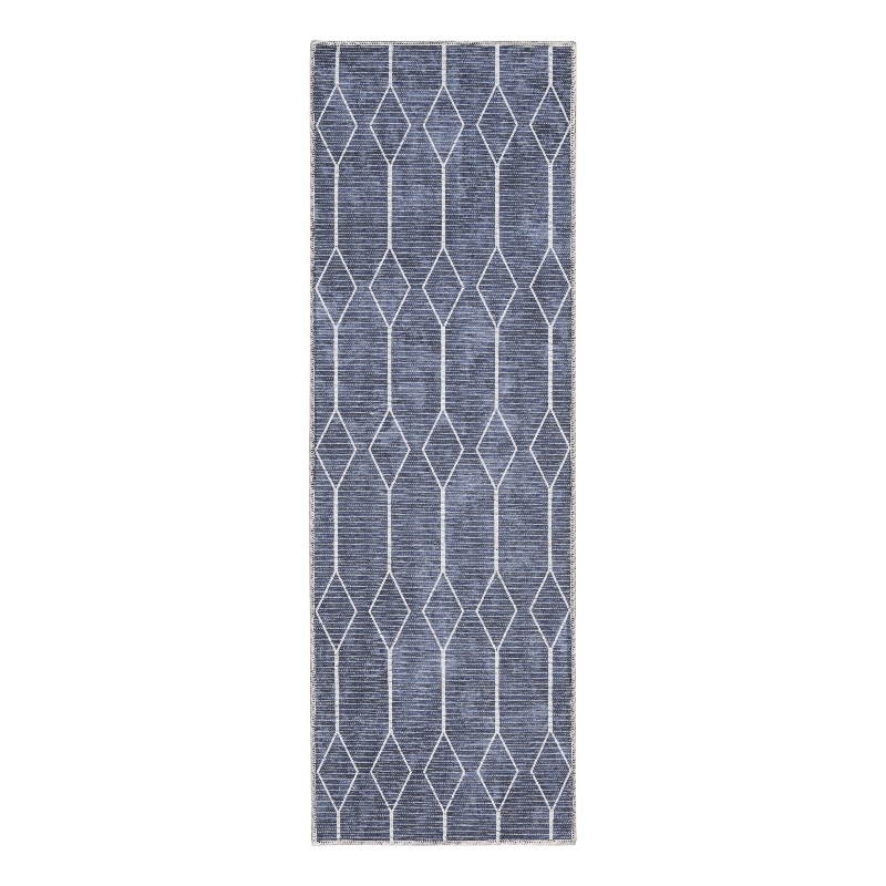 Nourison New Concept Washables 2' x 6' Navy Modern Indoor Rug