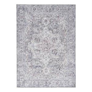 Nourison New Concept Washables 4' x 6' Ivory Grey Vintage Indoor Rug
