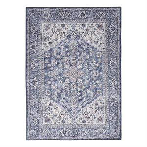 Nourison New Concept Washables 6' x 9' Navy Ivory Vintage Indoor Rug