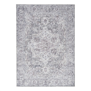 Nourison New Concept Washables 6' x 9' Ivory Grey Vintage Indoor Rug