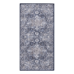 Nourison New Concept Washables 2' x 3'9&quot Ivory Navy Vintage Indoor Rug