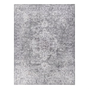 Nourison New Concept Washables 9'2&quot x 12' Ivory Grey Vintage Indoor Rug