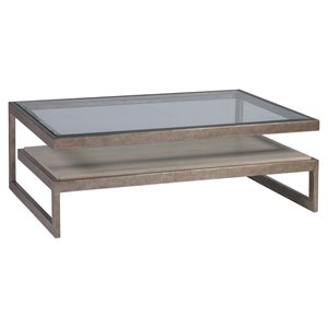 artistica home soiree rectangular metal cocktail table in antiqued silver leaf