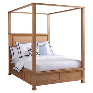 barclay butera shorecliff traditional wood canopy bed in brown