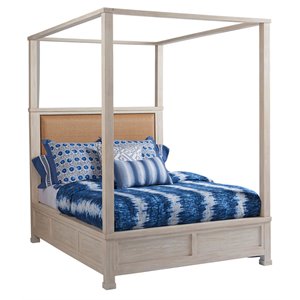 barclay butera shorecliff wood canopy bed in whitewashed