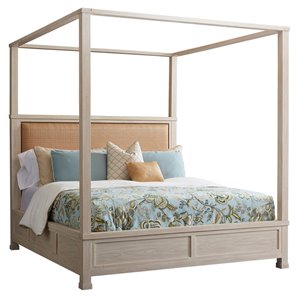 barclay butera shorecliff wood canopy bed in whitewashed