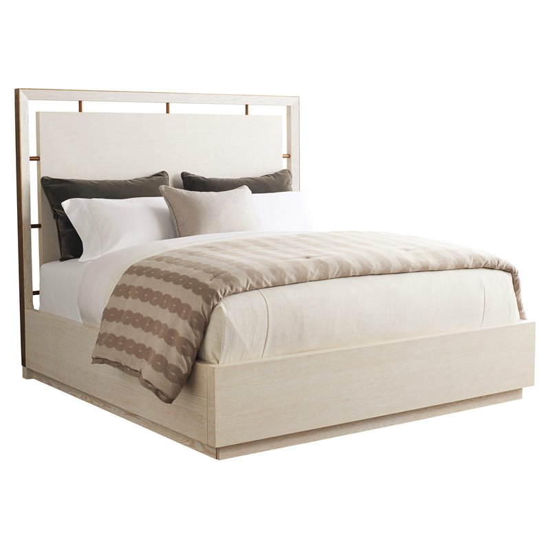 Barclay Butera Post Ranch Modern Wood, Luxeo Lexington King Size Square Platform Contemporary Bed