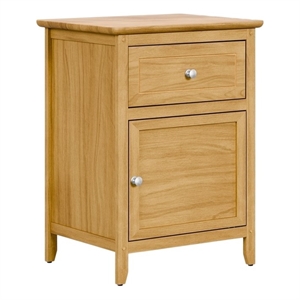 ClickDecor Alcott Side Table with Single Drawer and Storage Cabinet Light Brown