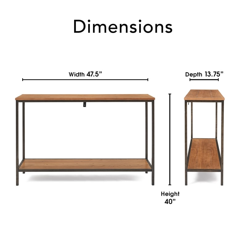 ClickDecor Nolan 2-Tier Console Table Brown