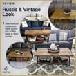 Finch Ezra Solid Wood and Metal Coffee Table Walnut Brown