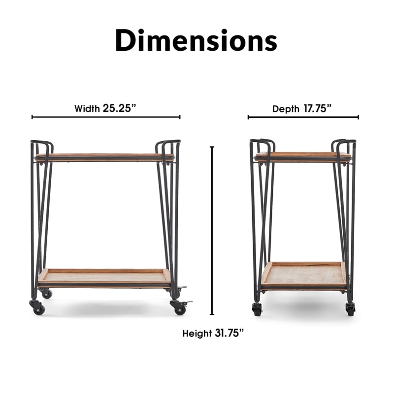 ClickDecor Cooper Bar Cart Black