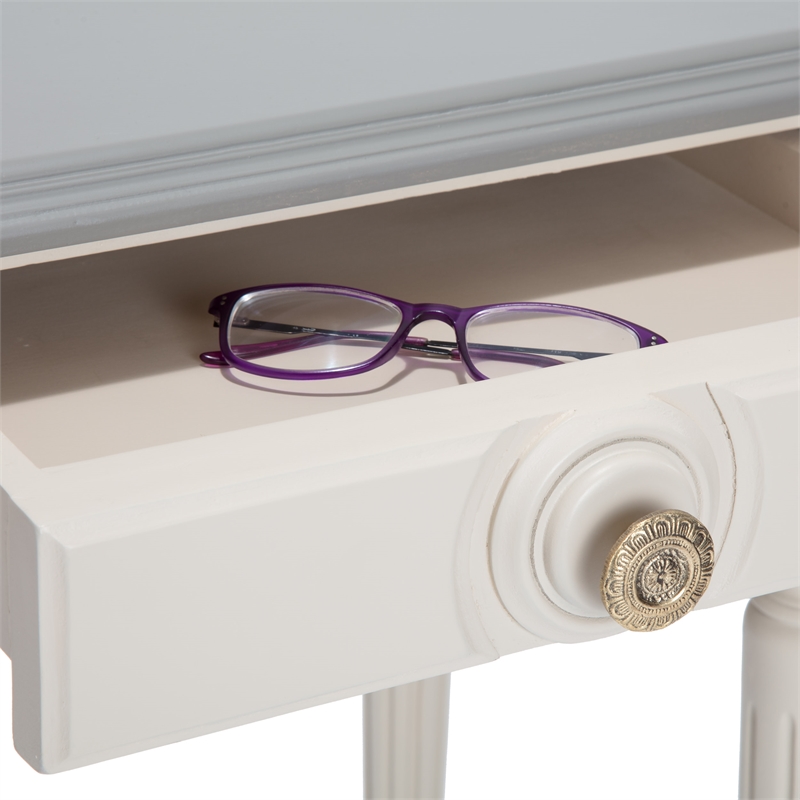 ClickDecor Amos Side Table with Drawer Cream/Gray