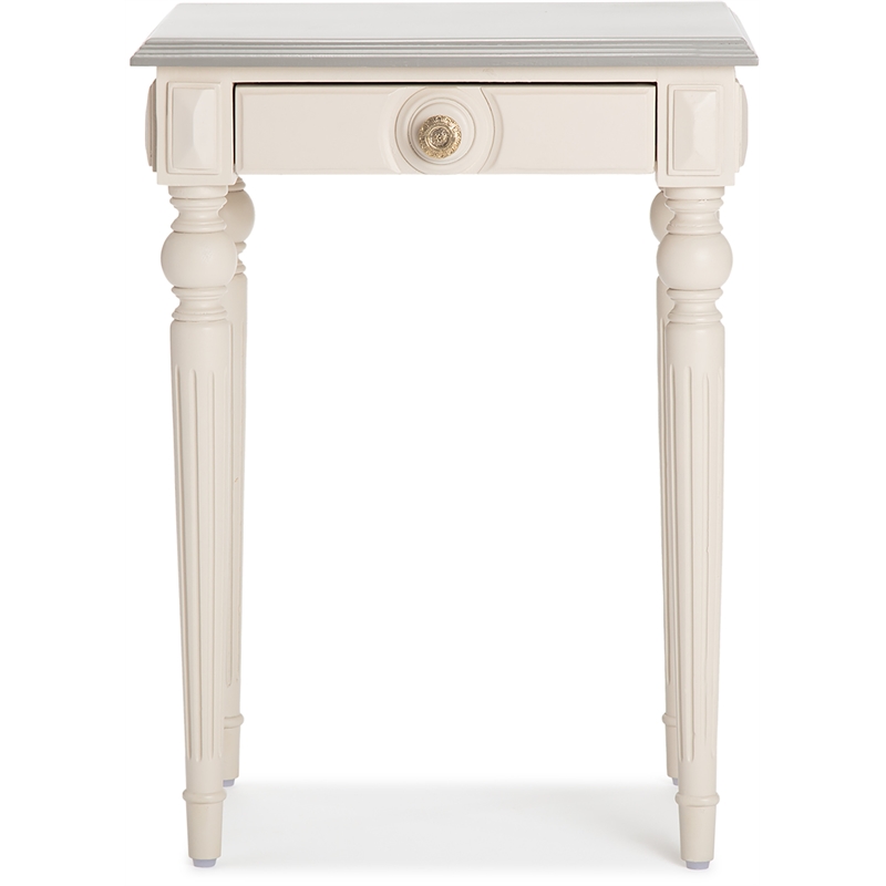 ClickDecor Amos Side Table with Drawer Cream/Gray