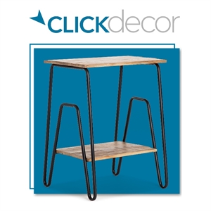 ClickDecor Cooper Industrial Side Table Brown