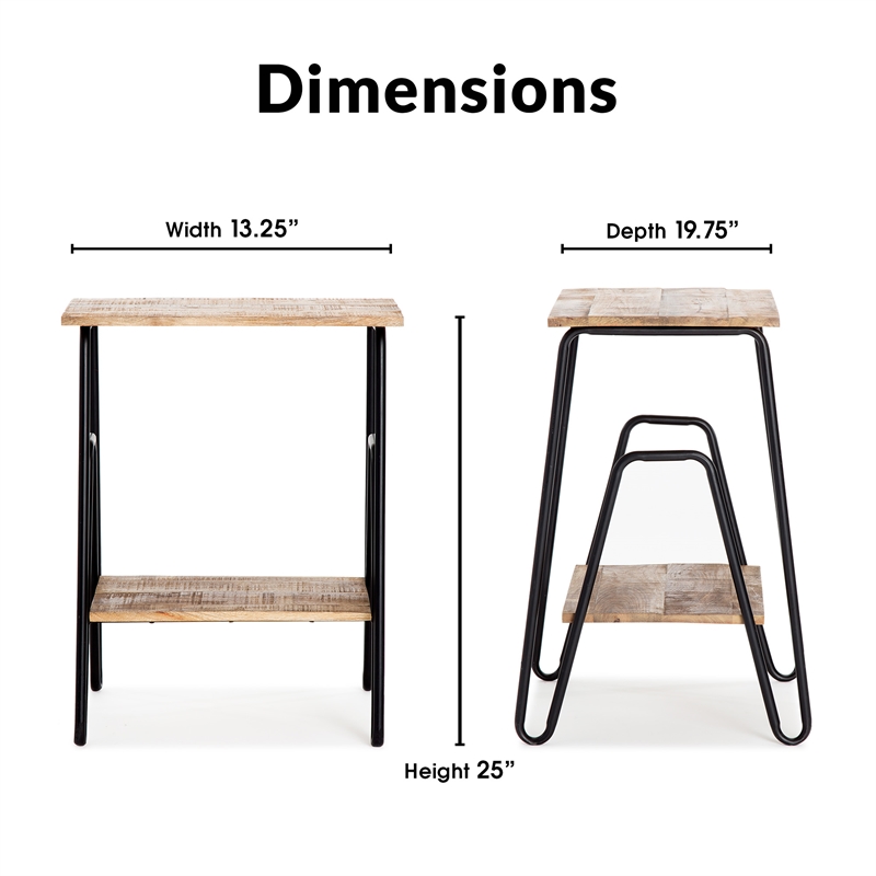 ClickDecor Cooper Industrial Side Table Brown