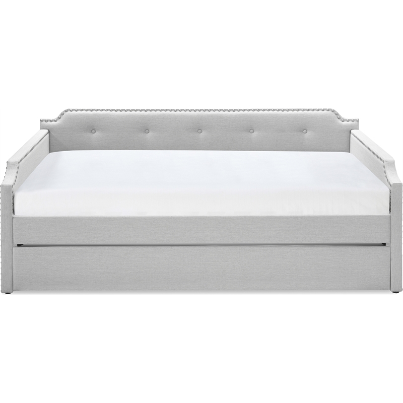 ClickDecor Bella Upholstered Daybed and Trundle Beige