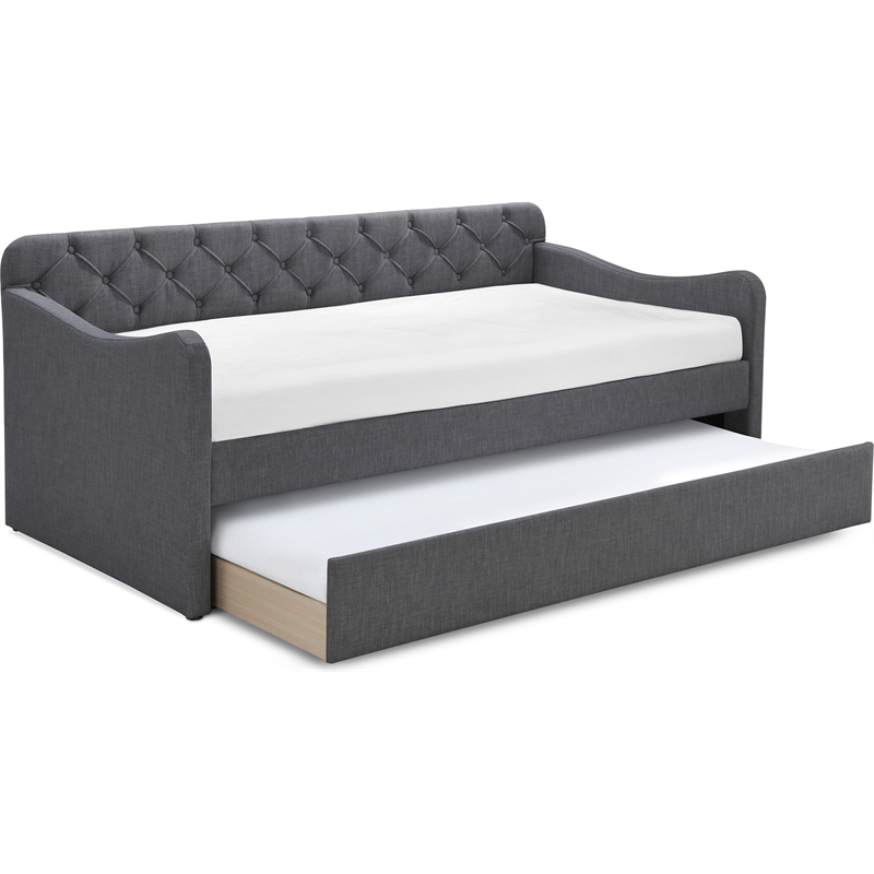 ClickDecor Carmina Tufted Daybed and Trundle Dark Gray