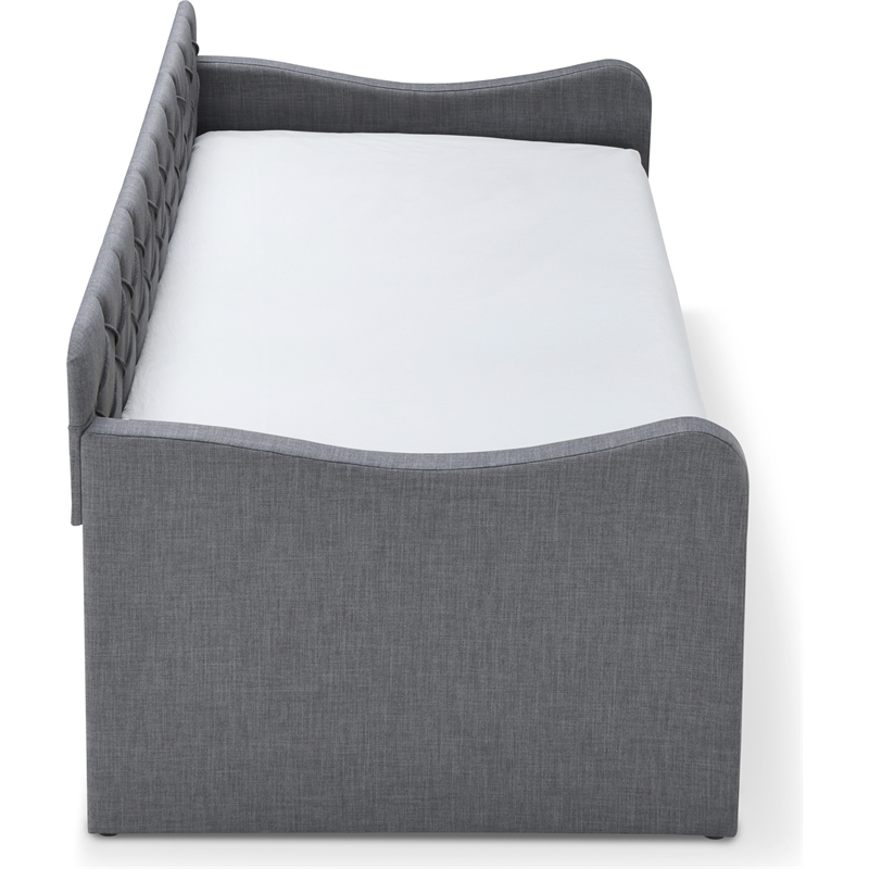 ClickDecor Carmina Tufted Daybed and Trundle Dark Gray