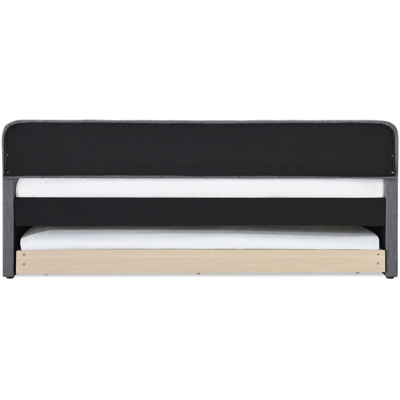 ClickDecor Carmina Tufted Daybed and Trundle Dark Gray