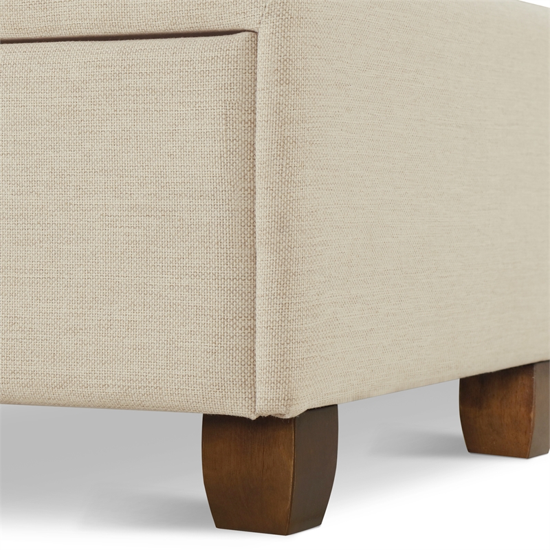 ClickDecor Edmond Storage Bed wAdjustable Height Headboard Queen Size Beige