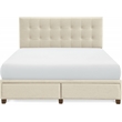 ClickDecor Edmond Storage Bed wAdjustable Height Headboard Queen Size Beige