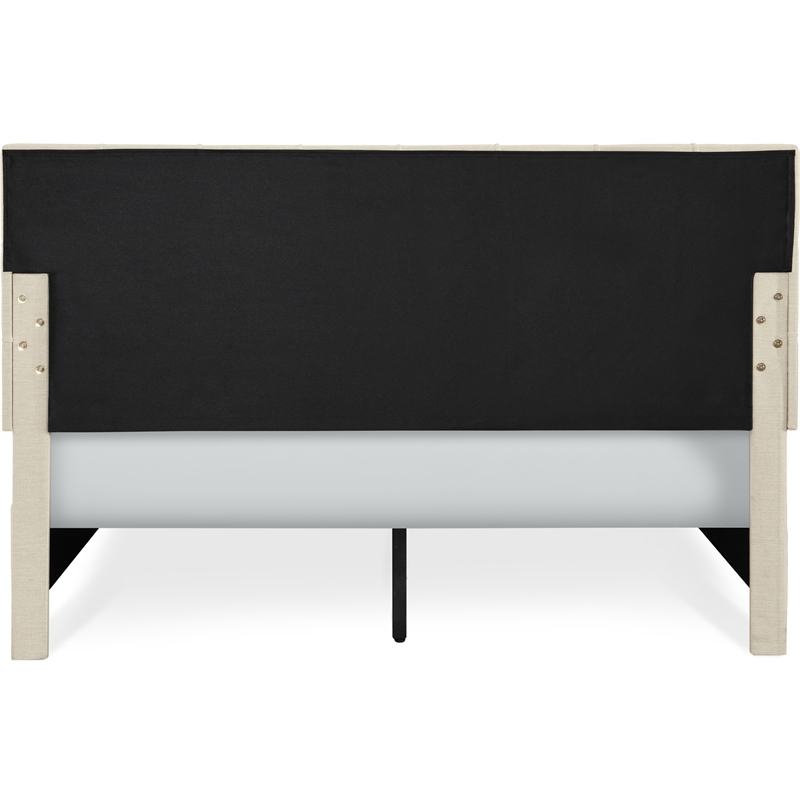 ClickDecor Edmond Storage Bed wAdjustable Height Headboard Queen Size Beige