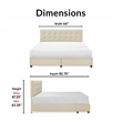 ClickDecor Edmond Storage Bed wAdjustable Height Headboard Queen Size Beige