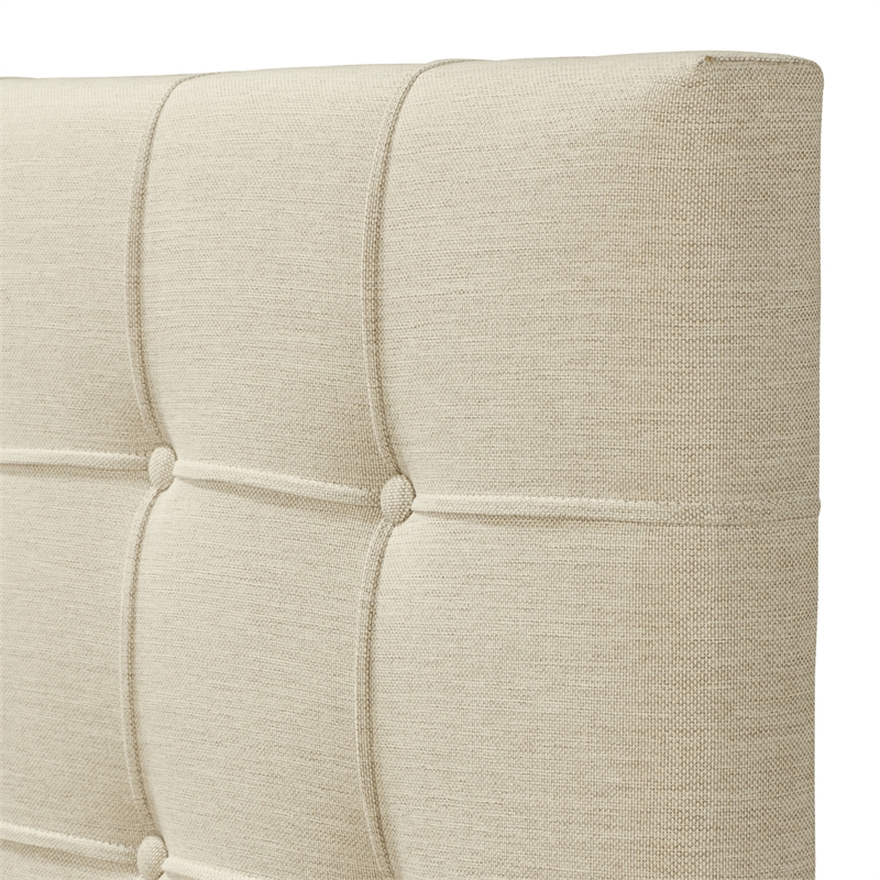 ClickDecor Edmond Storage Bed wAdjustable Height Headboard Queen Size Beige