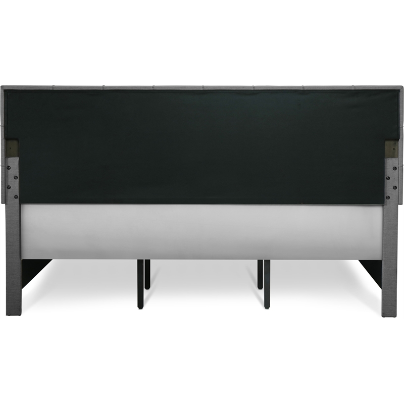 ClickDecor Edmond Storage Bed wAdjustable Height Headboard King Size Dark Gray