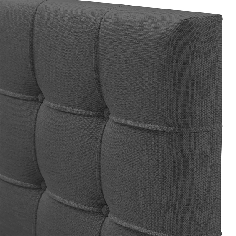 ClickDecor Edmond Storage Bed wAdjustable Height Headboard King Size Dark Gray