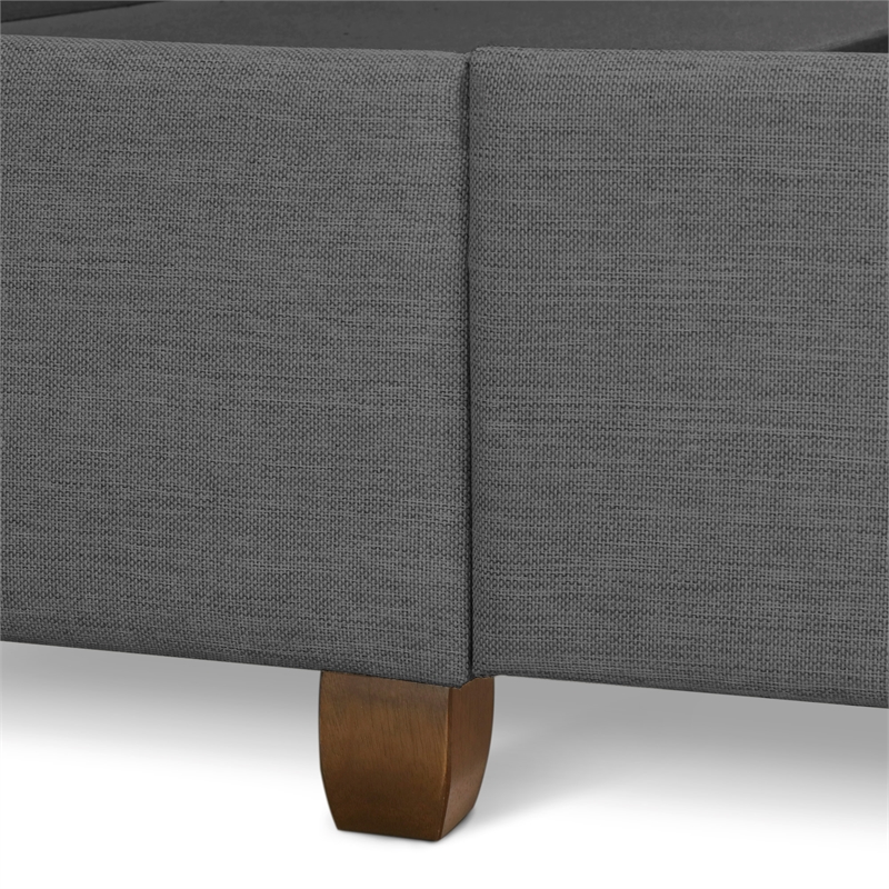 ClickDecor Edmond Storage Bed wAdjustable Height Headboard King Size Dark Gray