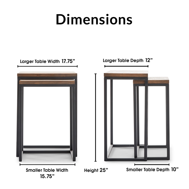 ClickDecor Parker Nesting End Table Set Brown