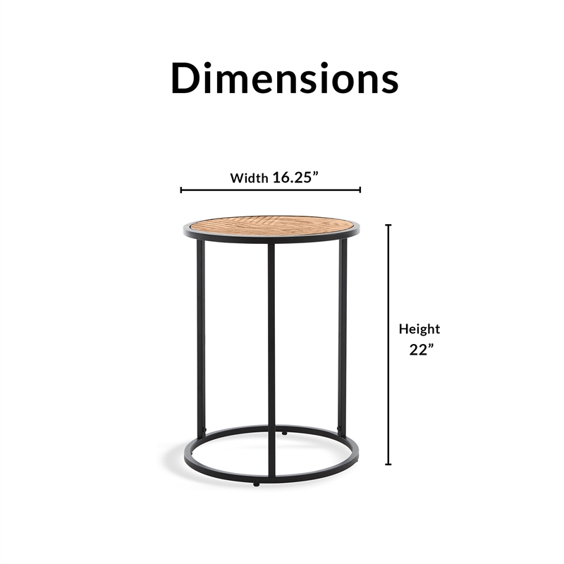 Click Decor Wilson Round Side Table Carbon Black