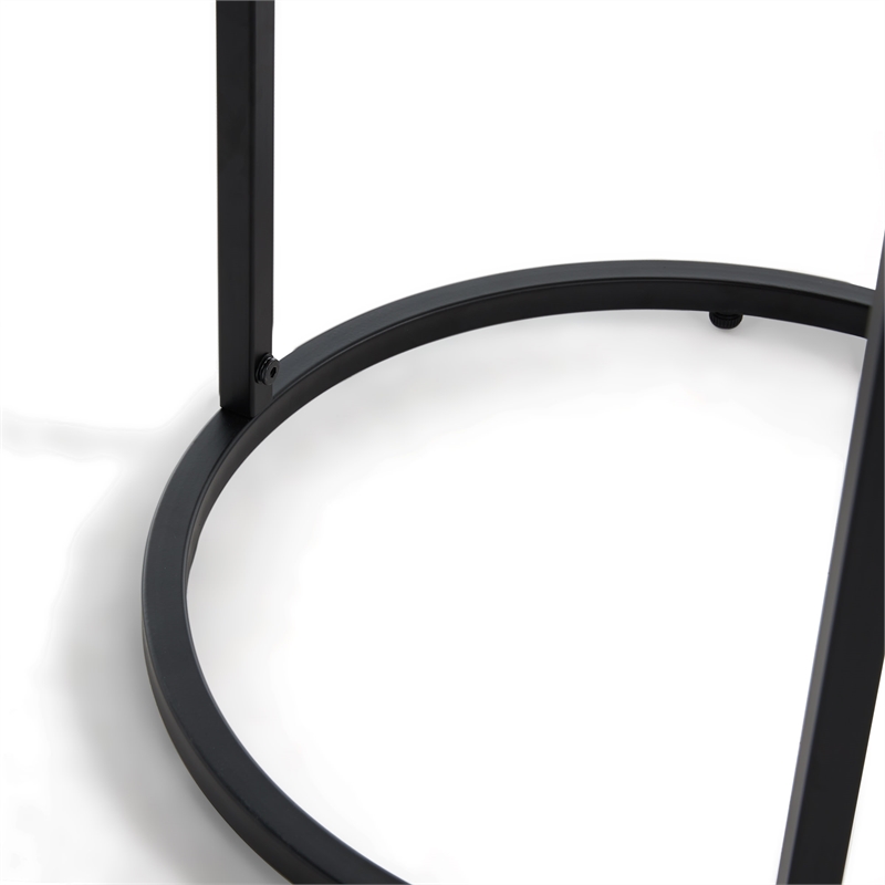 Click Decor Wilson Round Side Table Carbon Black