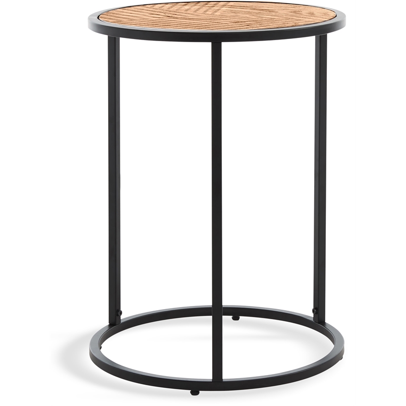 Click Decor Wilson Round Side Table Carbon Black