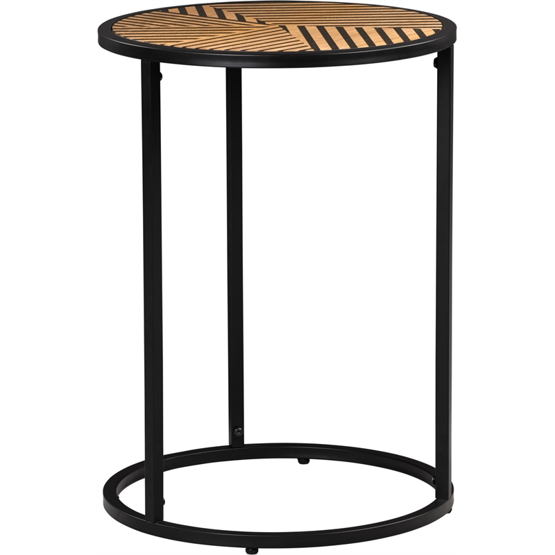 Click Decor Wilson Round Side Table Carbon Black