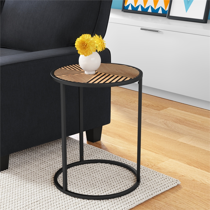 Click Decor Wilson Round Side Table Carbon Black