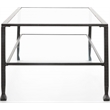 ClickDecor Maddox Glass and Metal Coffee Table Black