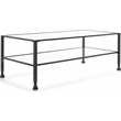 ClickDecor Maddox Glass and Metal Coffee Table Black