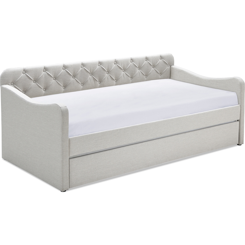 ClickDecor Carmina Tufted Daybed and Trundle Beige