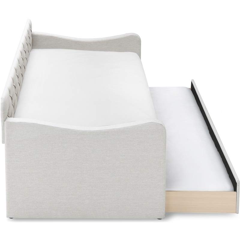 ClickDecor Carmina Tufted Daybed and Trundle Beige
